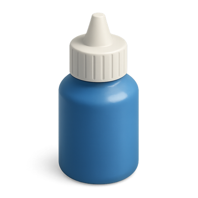 3D Acrylic Paint Bottle Icon in Isometric View