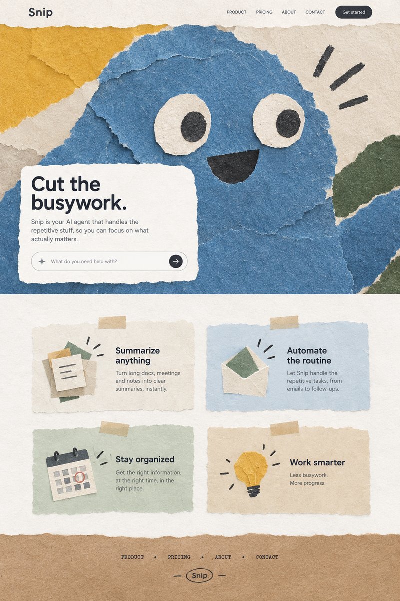 AI agent landing page design