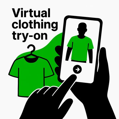 Illustration of Virtual Clothing Try-On Concept