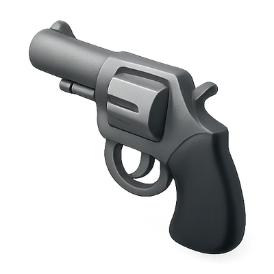 Realistic Gun Icon with Detailed Design
