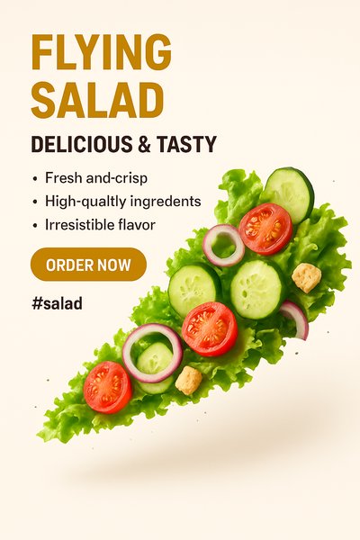 Vibrant Food Promotion for Fresh Salad