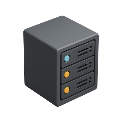 Stylish Isometric 3D Server Icon Design