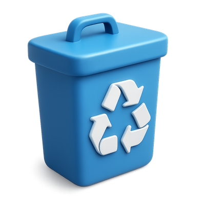 3D Recycle Bin Icon with Volumetric Design