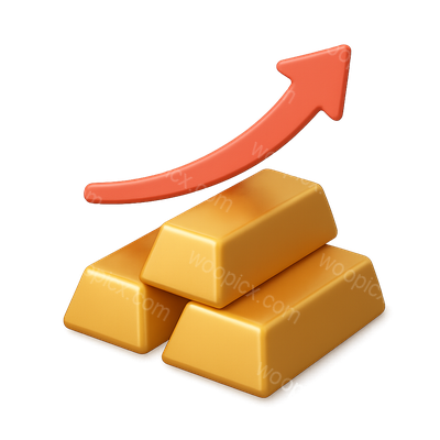 Gold Bars with Upward Trend Symbolizing Growth
