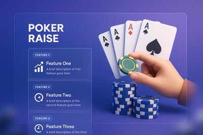 3D Illustration of a Poker Raise with Features Overview