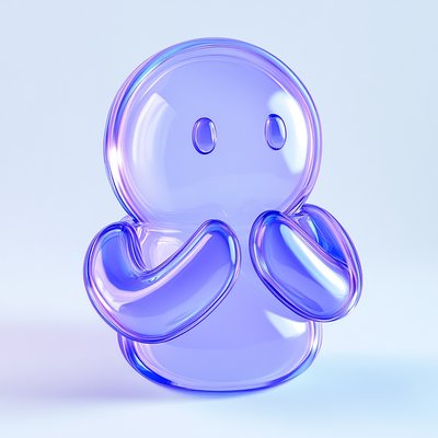 3D Glossy Character Render with Soft Colors