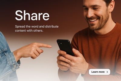 Modern Web Page Design Featuring Share Concept