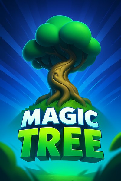 Dynamic Illustration of a Magic Tree with Bold Typography