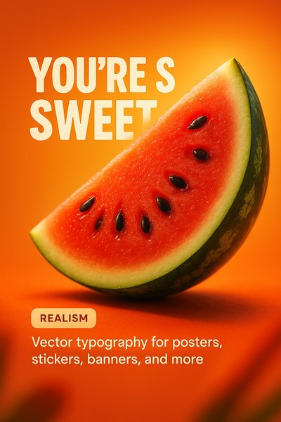 Vibrant Watermelon Illustration with Playful Typography