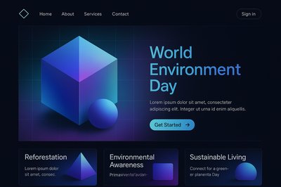 Futuristic Nature Landing Page Design