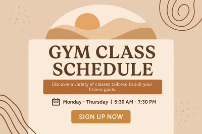 Gym Class Schedule Template in Boho Style