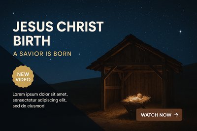 Realistic Christmas Night: Jesus Christ Birth Concept