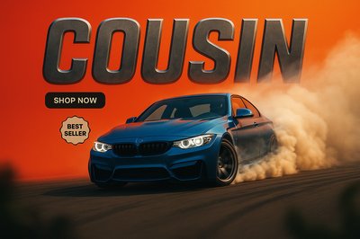 Dynamic car advertisement featuring a best-selling model