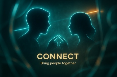 Neon Connection Illustration with Abstract Elements