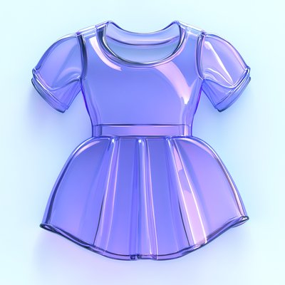 Stylized Transparent Purple Dress Graphic