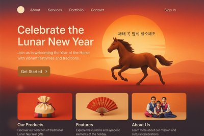 Vibrant Lunar New Year Landing Page Design