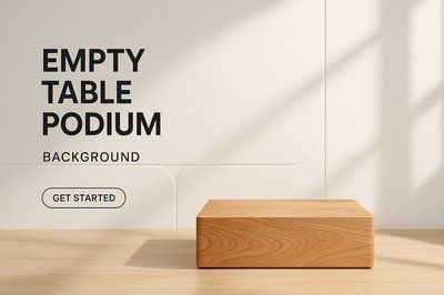 Elegant Wooden Table Display for Product Presentation