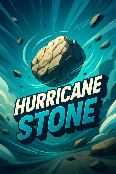Dynamic Hurricane Stone Illustration with Vibrant Colors