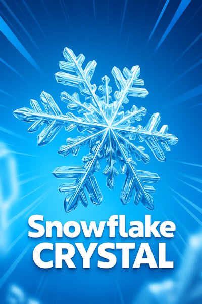Dynamic Snowflake Crystal Illustration in Vibrant Blue