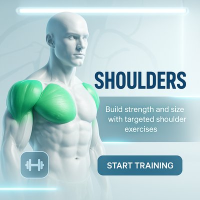Fitness Training Graphic Focused on Shoulder Exercises