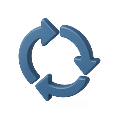 3D Refresh Icon with Circular Arrows