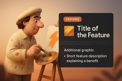 3D Web Page Design Featuring Painter with Integrated Elements
