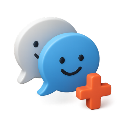 Playful 3D Speech Bubbles with Smiling Faces