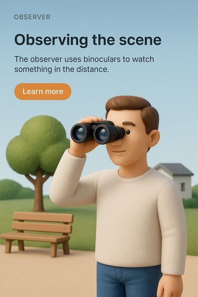 3D Observer Illustration: Detailed Scene with Realistic Style