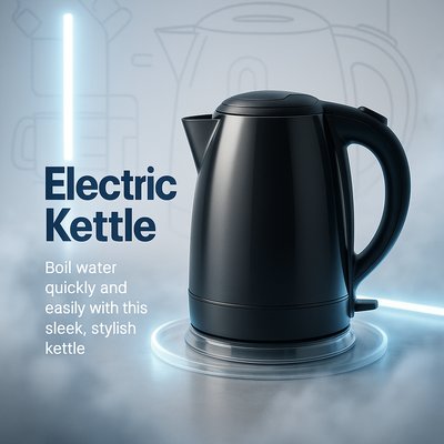 Modern Electric Kettle Showcase with Sleek Design