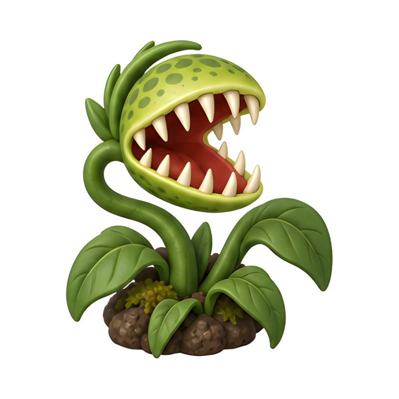 strange jungle plant with teeth