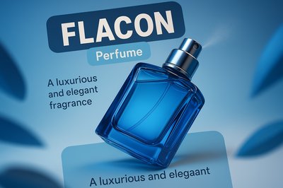 Elegant Blue Perfume Bottle with Stylish Design
