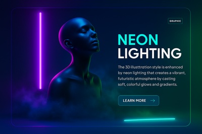 Neon Lighting: Vibrant 3D Illustration with a Futuristic Atmosphere