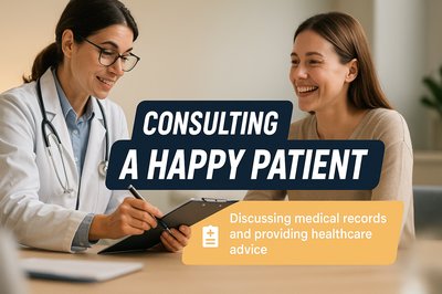 Healthcare Consultation Scene with Doctor and Patient