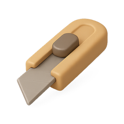 Realistic 3D Illustration of a Utility Knife