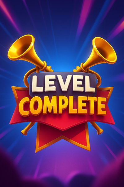 Dynamic Trumpets with Bold 'Level Complete' Emblem