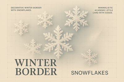 Elegant Winter Snowflake Border Design for Minimalist Cards