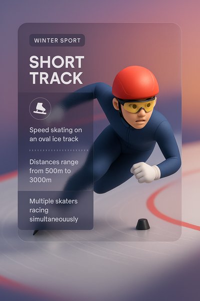 3D Illustration of Short Track Winter Sport