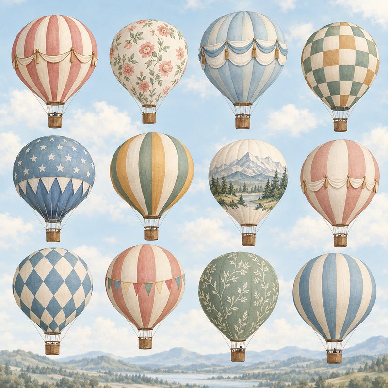 colorful hot air balloon designs