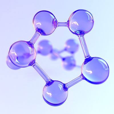 Futuristic Molecular Structure Graphic