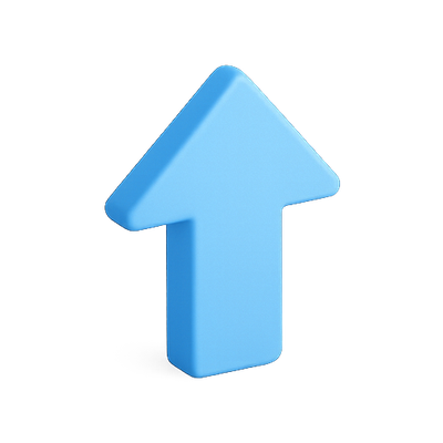3D Blue Arrow Icon for Directional Guidance