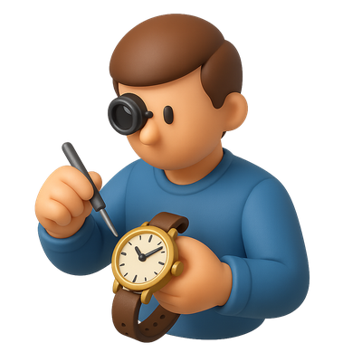 3D Watch Technician Icon for Repair Services