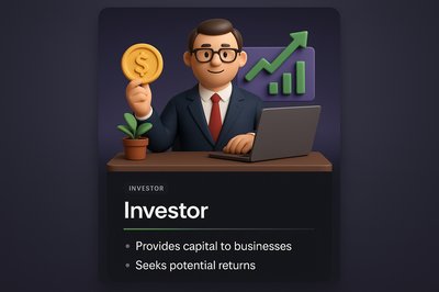 3D Investor Illustration with Integrated Design Elements