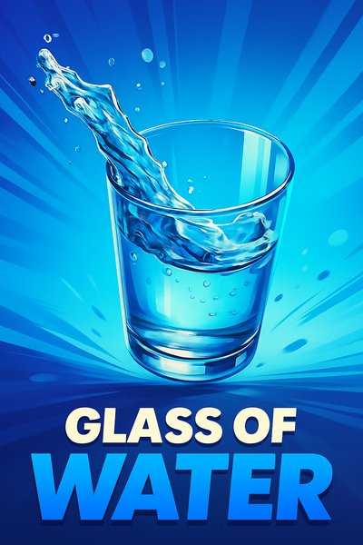 Dynamic Glass of Water with Vibrant Splash Effect