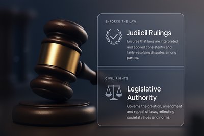 Concept of Law and Authority with Courtroom Gavel