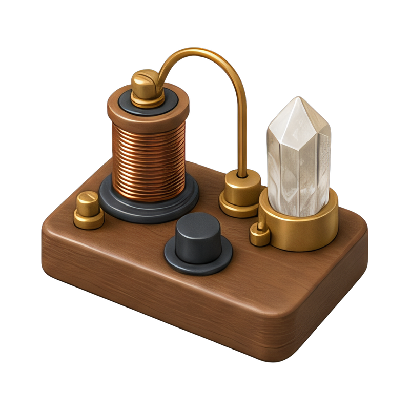 vintage crystal radio with coil