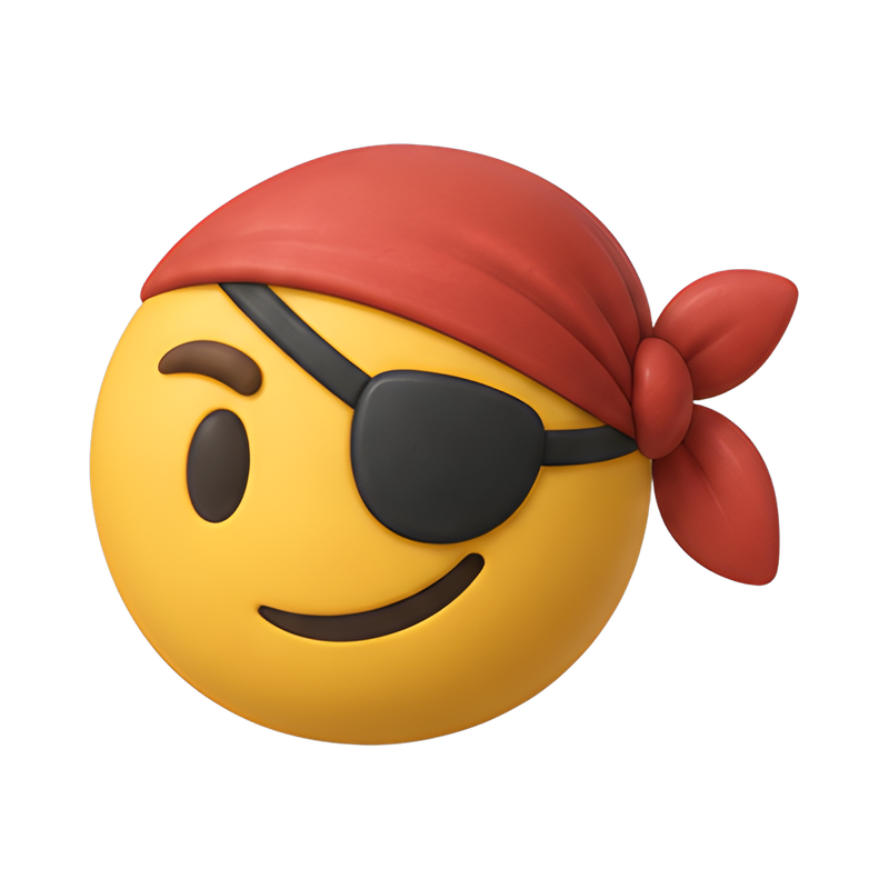 pirate with eye patch and bandana