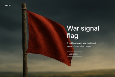 Stylish War Signal Flag Illustration for Web Design