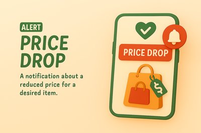 3D Notification Graphic for Price Drop Alert