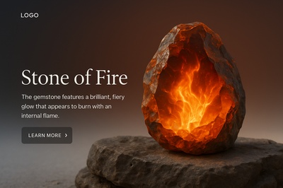 Stylish Representation of a Fiery Stone for Web Design