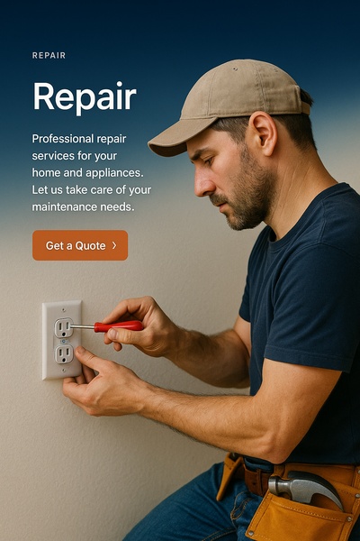 Stylish Repair Service Visual Structure for Web Design